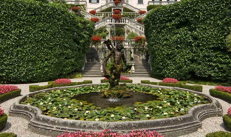 A fountain at Villa Carlotta garden